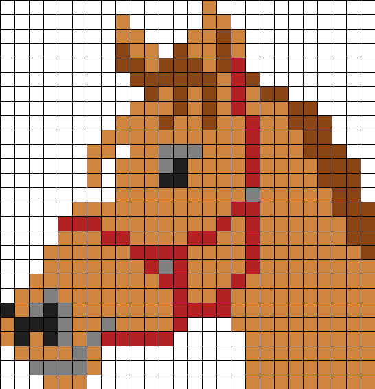 Horse Head Perler Bead Pattern / Bead Sprite - Horse Head Pixel Art (546x567), Png Download