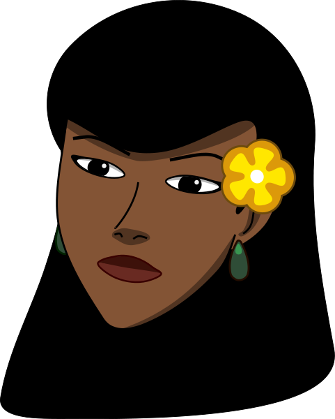 Woman Head With Flower Png Clip Arts - Young Black Women Clipart (481x600), Png Download