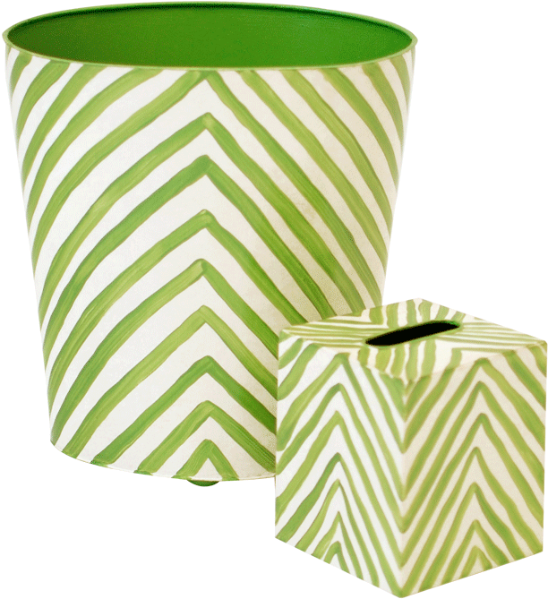 Found - Worlds Away Oval Wastebasket Turquoise And Cream Zebra (800x800), Png Download