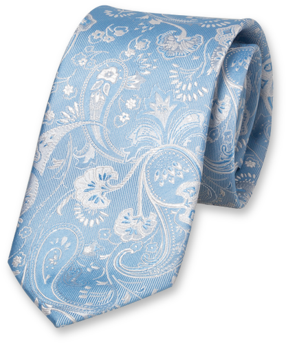 Light Blue Tie - Krawatte Paisley Blau (524x524), Png Download