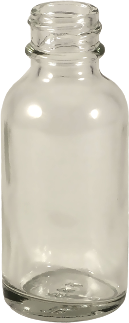 1 Oz Clear Glass Boston Round Bottle - Glass Bottle (700x700), Png Download