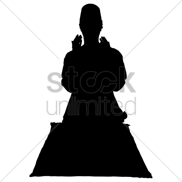 Silhouette Of A Man Praying V矢量图形 - Vector Graphics (600x600), Png Download