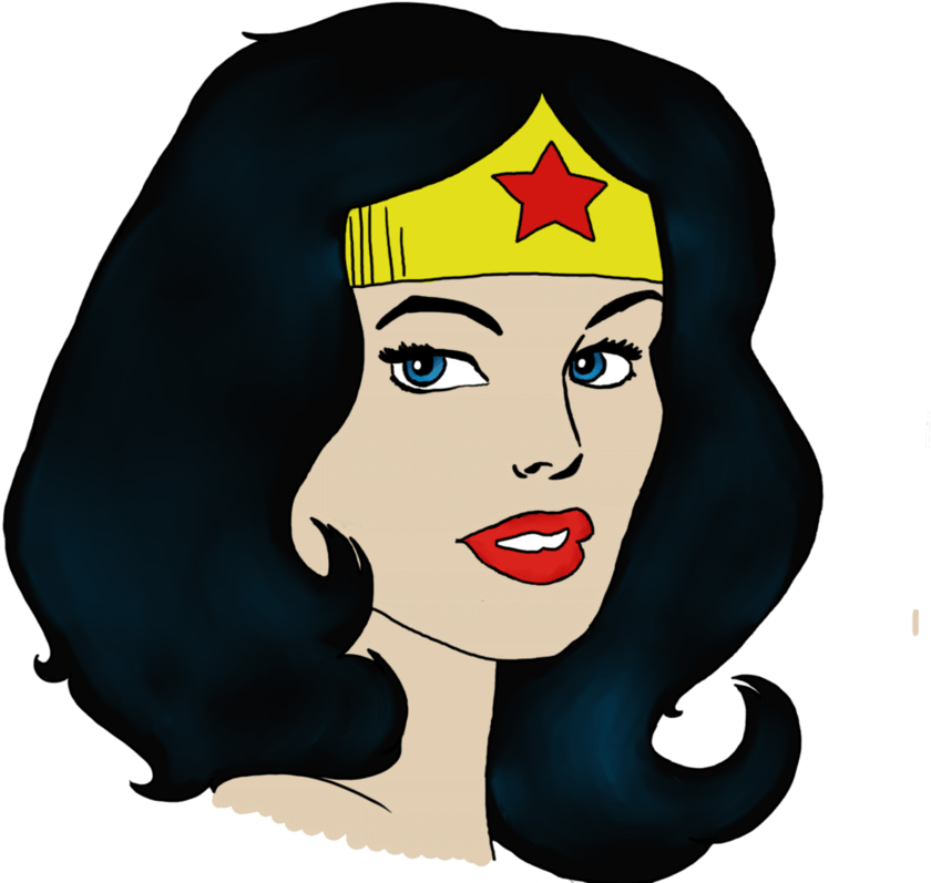 Wonder Woman Clipart Transparent - Wonder Woman Cartoon Face (894x894), Png Download