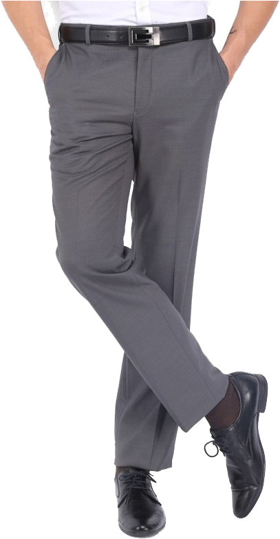 Grey Formal Pants With Self Designs - Formal Pant Png (800x800), Png Download
