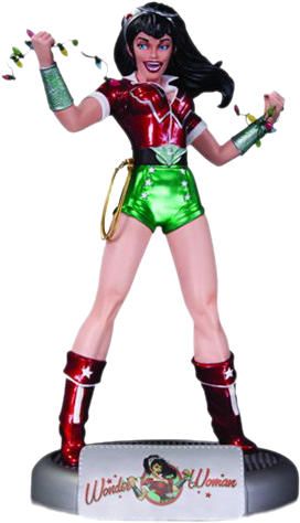 Dc Comics Bombshells Holiday Wonder Woman Statue - Holiday Bombshell Wonder Woman (323x500), Png Download