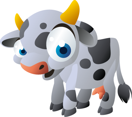 Kids Stickers Cute Baby Cow - Animal Sound Box (450x397), Png Download