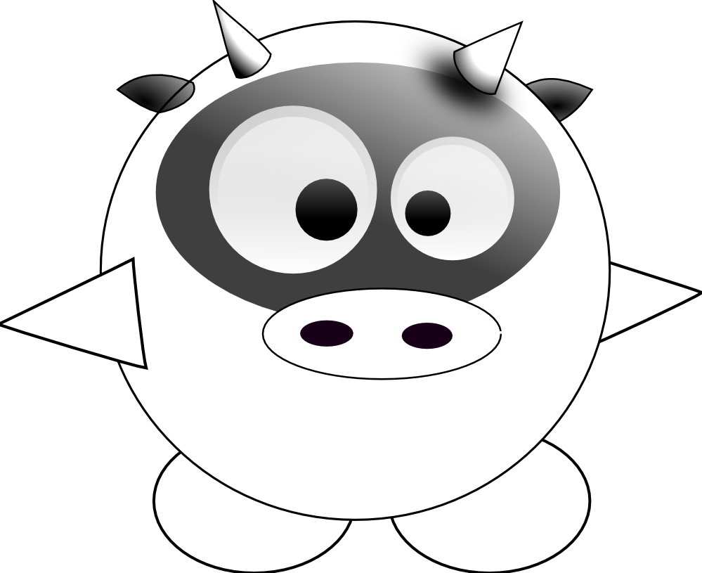 Baby Tux Cow Baby Tux Vache No Logo Black White Line (999x815), Png Download