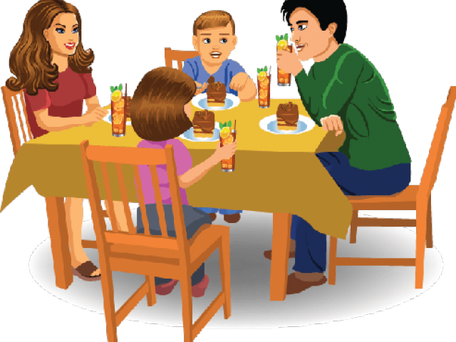 Family Dinner Clip Art (640x480), Png Download