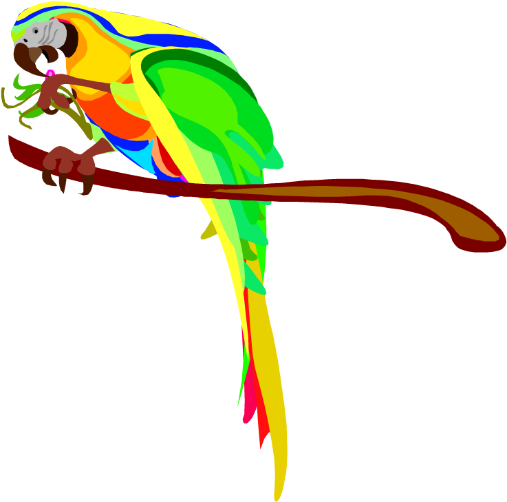 Macaw Parrot Clip Art Clipart Free Clipart - Parrot Clipart Eating Guava (750x740), Png Download