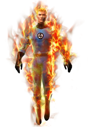 Human Torch - Human Torch Marvel Retro (300x420), Png Download