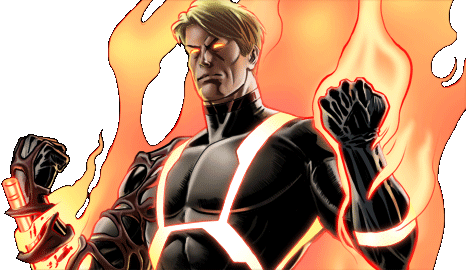Human Torch Dialogue 2 Right - Human Torch Marvel Avengers Alliance (466x270), Png Download