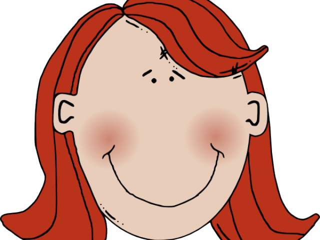 Red Hair Clipart Child Head - Woman Face Clipart (640x480), Png Download