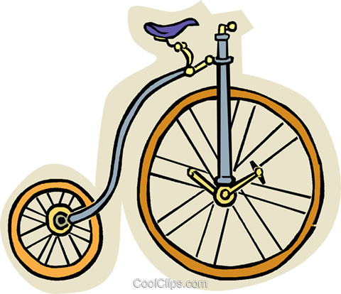 Penny Farthing Bicycle Royalty Free Vector Clip Art - Spec 1 Spt 5 Wheels Gloss Black Machined With Red Line (480x414), Png Download