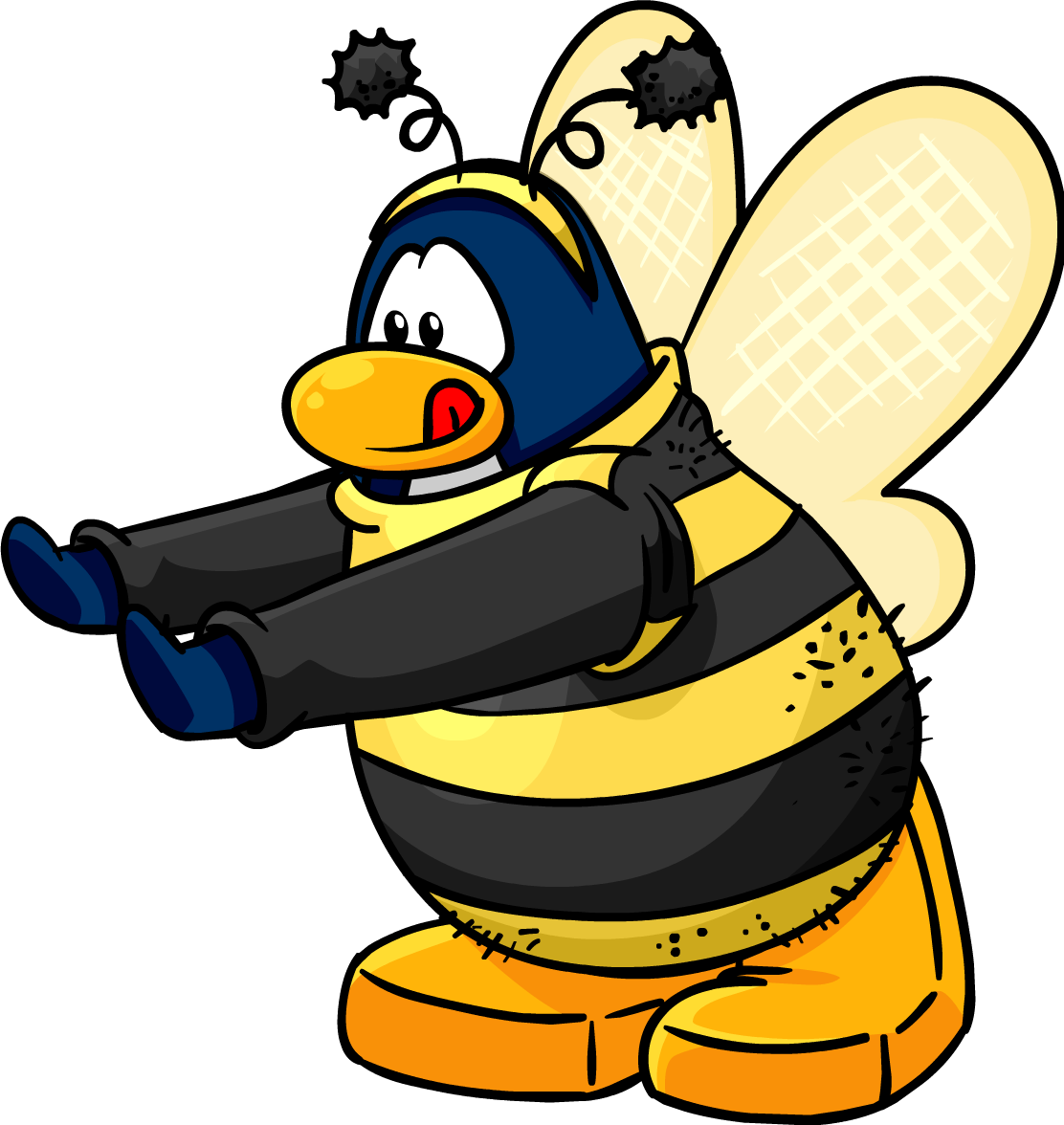 Fuzz The Bee - Penguin In A Bee Costume (1112x1176), Png Download
