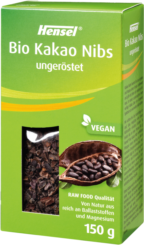 Hensel Organic Cocoa Nibs, Unroasted, 150g (1000x1000), Png Download