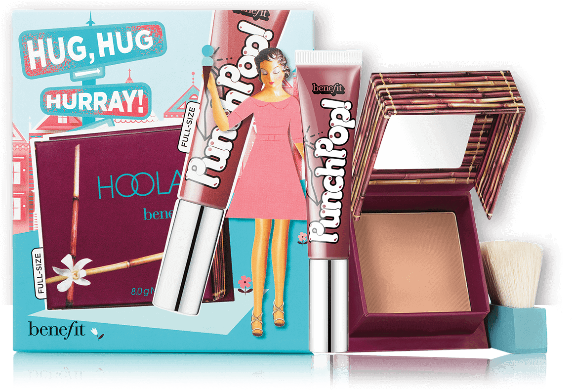 Hug, Hug Hurray Value Set Comes With A Full-size Hoola - Benefit Punch Pop Liquid Lip Colour (1220x1380), Png Download