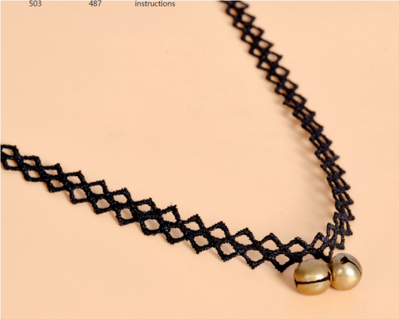 Women Simple Bell Hanging Lace Necklace N-08 Image - Necklace (800x800), Png Download