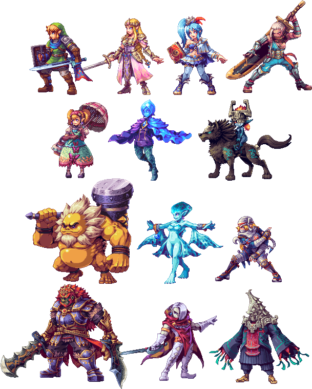 Hyrule Warriors The Legend Of Zelda - Legend Of Zelda Breath Of The Wild Sprite (648x757), Png Download