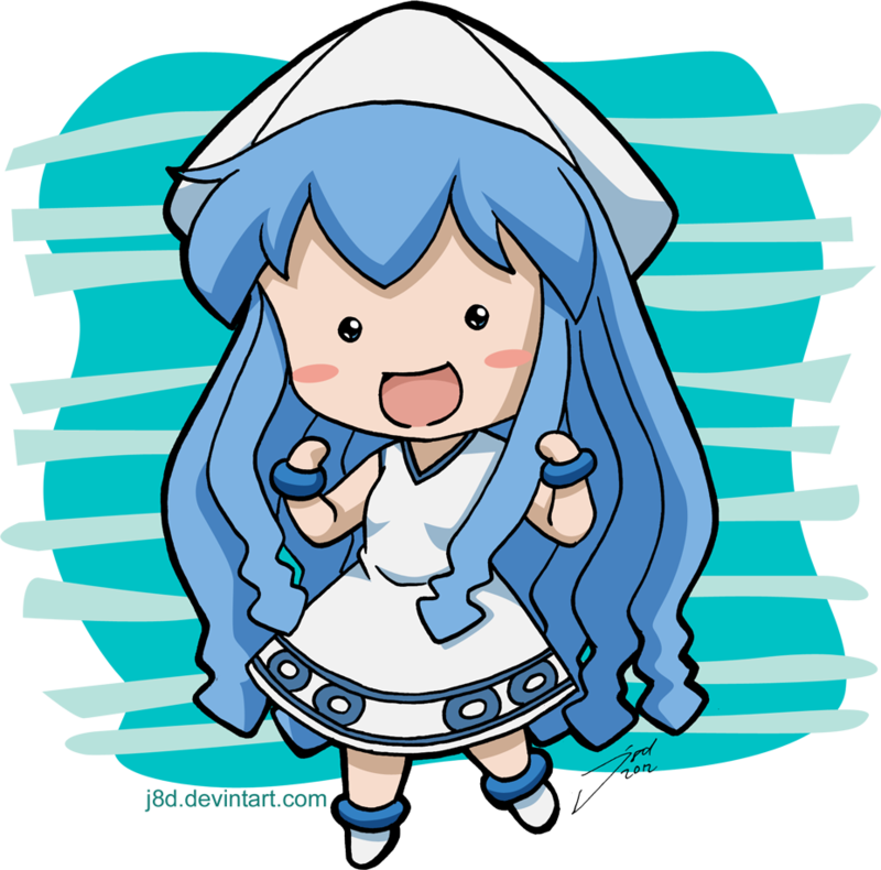 Squid Clipart Head - Cute Chibi Squid Girl (800x790), Png Download