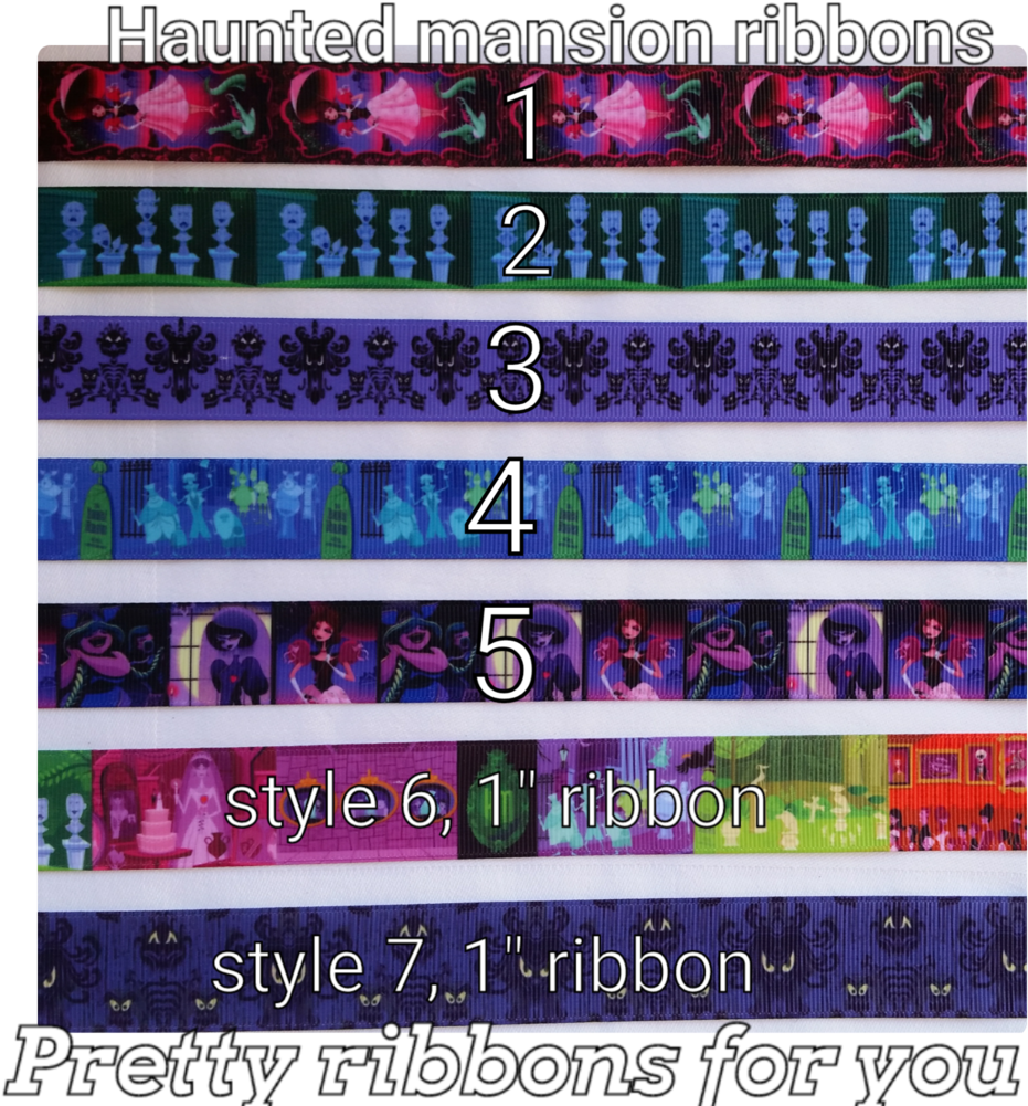 7/8 And 1" Wide Haunted Mansion Grosgrain Ribbon (1024x1024), Png Download