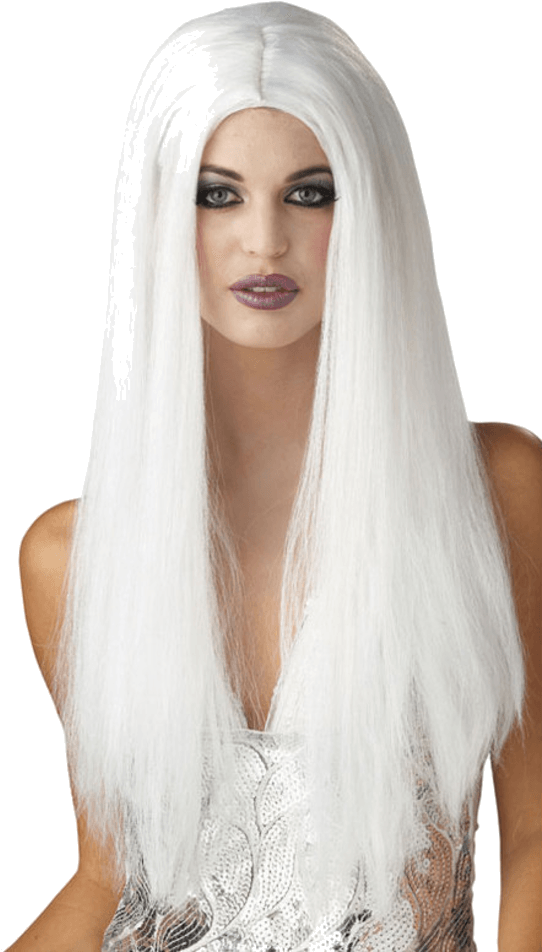 Jokers Masquerade Women's White Wig (600x951), Png Download