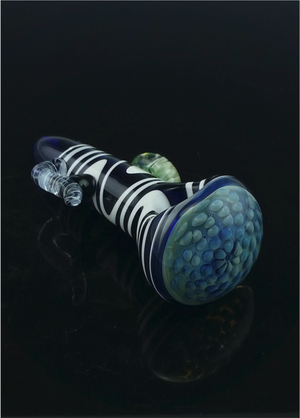 Cobalt & White Wig Wag With Honeycomb Head & Flower - Smoking Pipe (1600x1600), Png Download