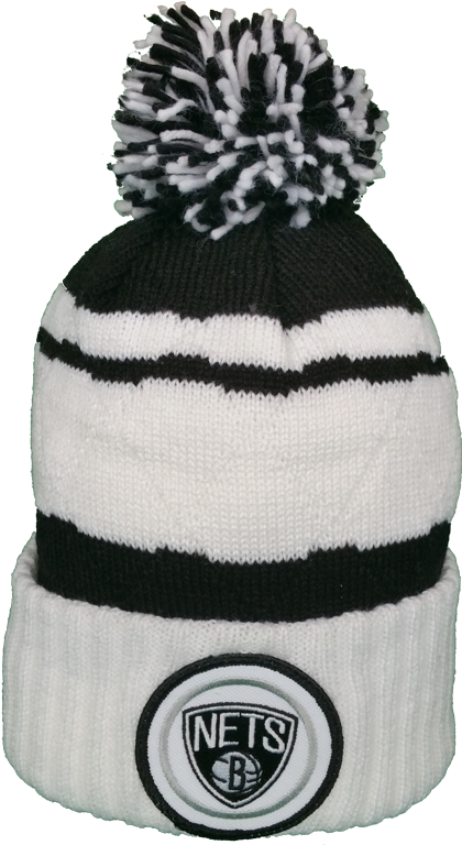 Brooklyn Nets Mitchell & Ness High Five Nba Pom Toque - Brooklyn Nets (612x816), Png Download