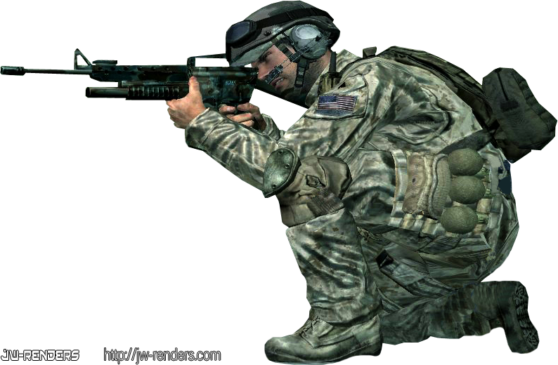 6 Usmc Assaultrifle Kneeling Render - Sniper Kneeling Png (794x520), Png Download