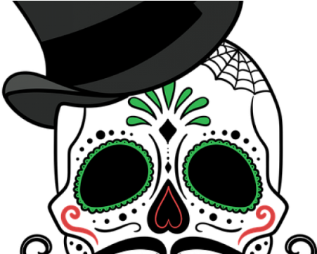 Koi Fish Tattoo Design Black - Day Of The Dead Skull Pumpkin (480x360), Png Download