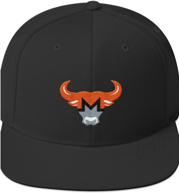 Monero Bull Flat Stitch Flexfit Snapback Cap - Flexfit Llc (350x435), Png Download