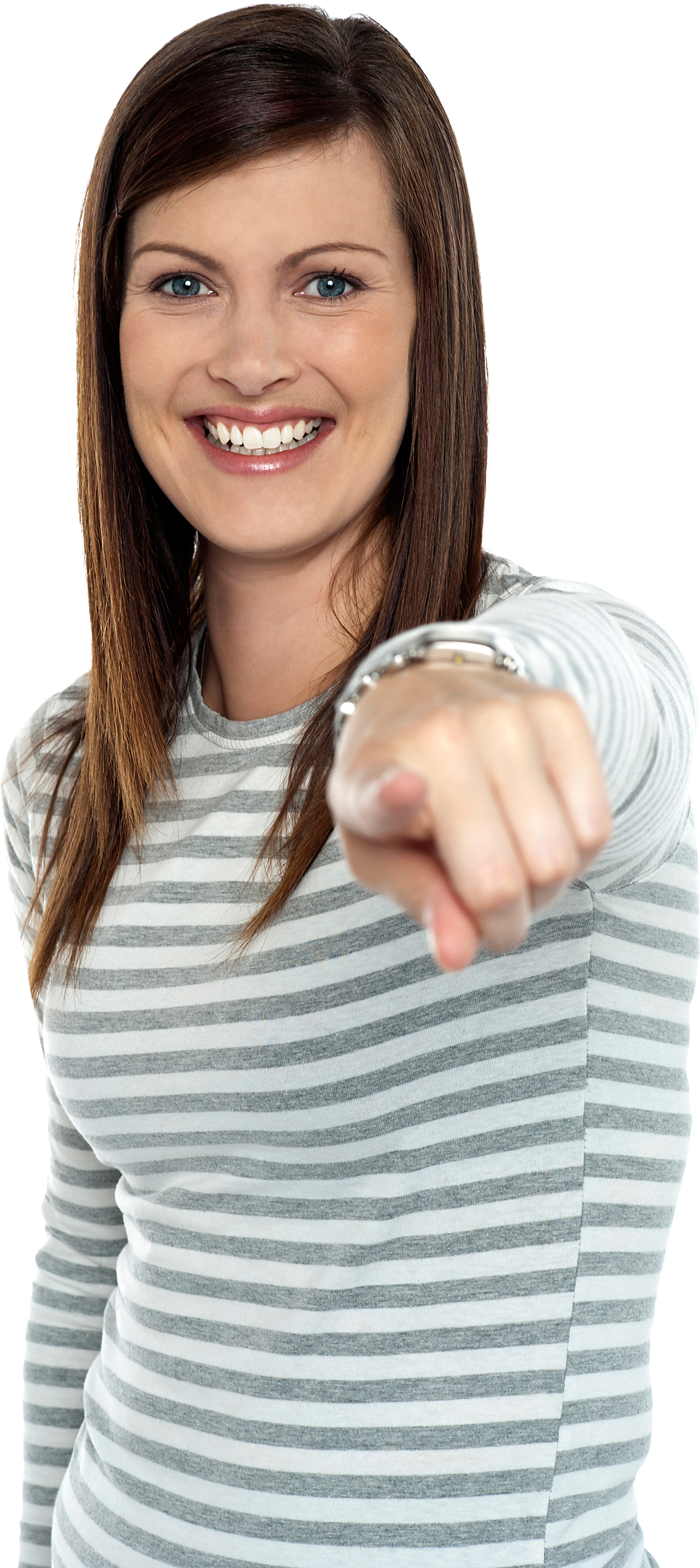 Women Pointing Front Royalty-free Png Image - Girl (3200x4809), Png Download