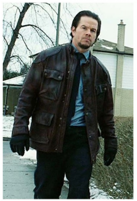 Four Brothers Mark Wahlberg Distressed Brown Leather - Bobby Mercer (800x800), Png Download