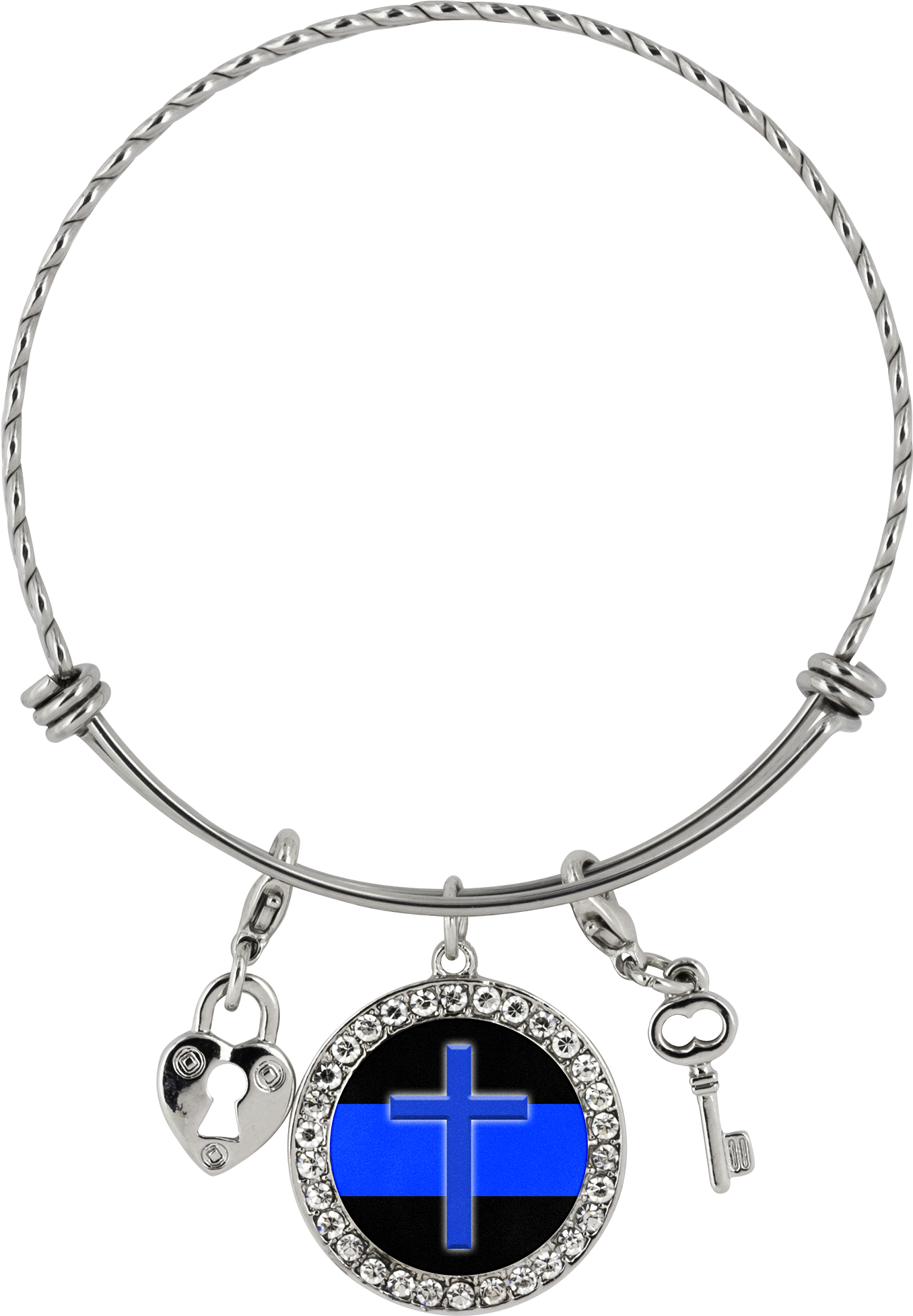 Thin Blue Line Cross Bracelet - Bracelet (2000x2000), Png Download