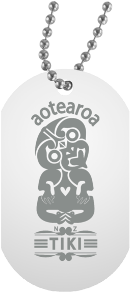 Tiki Grey Design White Dog Tag By Jodwattsart - Wonder Woman Punching Trump Necklace (580x580), Png Download