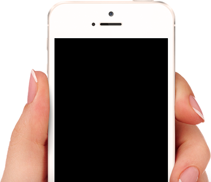Get Instant Lead Notifications Via Text Or Email - Cell Phone Hand Png (426x367), Png Download