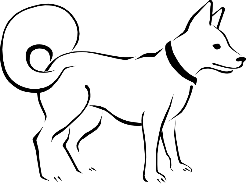 Dog Images Clip Art Black And White - Black And White Dog Images Clip Art (806x604), Png Download