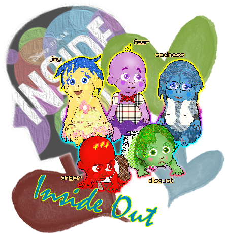 Inside Out Hexies - Inside Out Movie Art 24x18 Poster Decor (462x472), Png Download