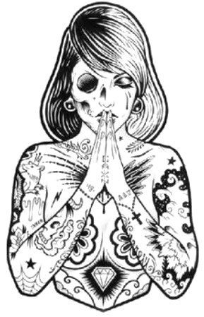 Skull Tattoo Png Free Download - Illustration (536x536), Png Download