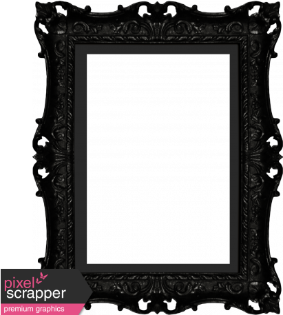Black Ornate Frame Png - Picture Frame (456x456), Png Download