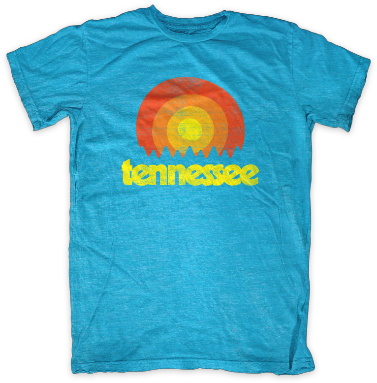 Tennessee Retro Sunset Tristar Adventures Aqua - T Shirt (864x855), Png Download