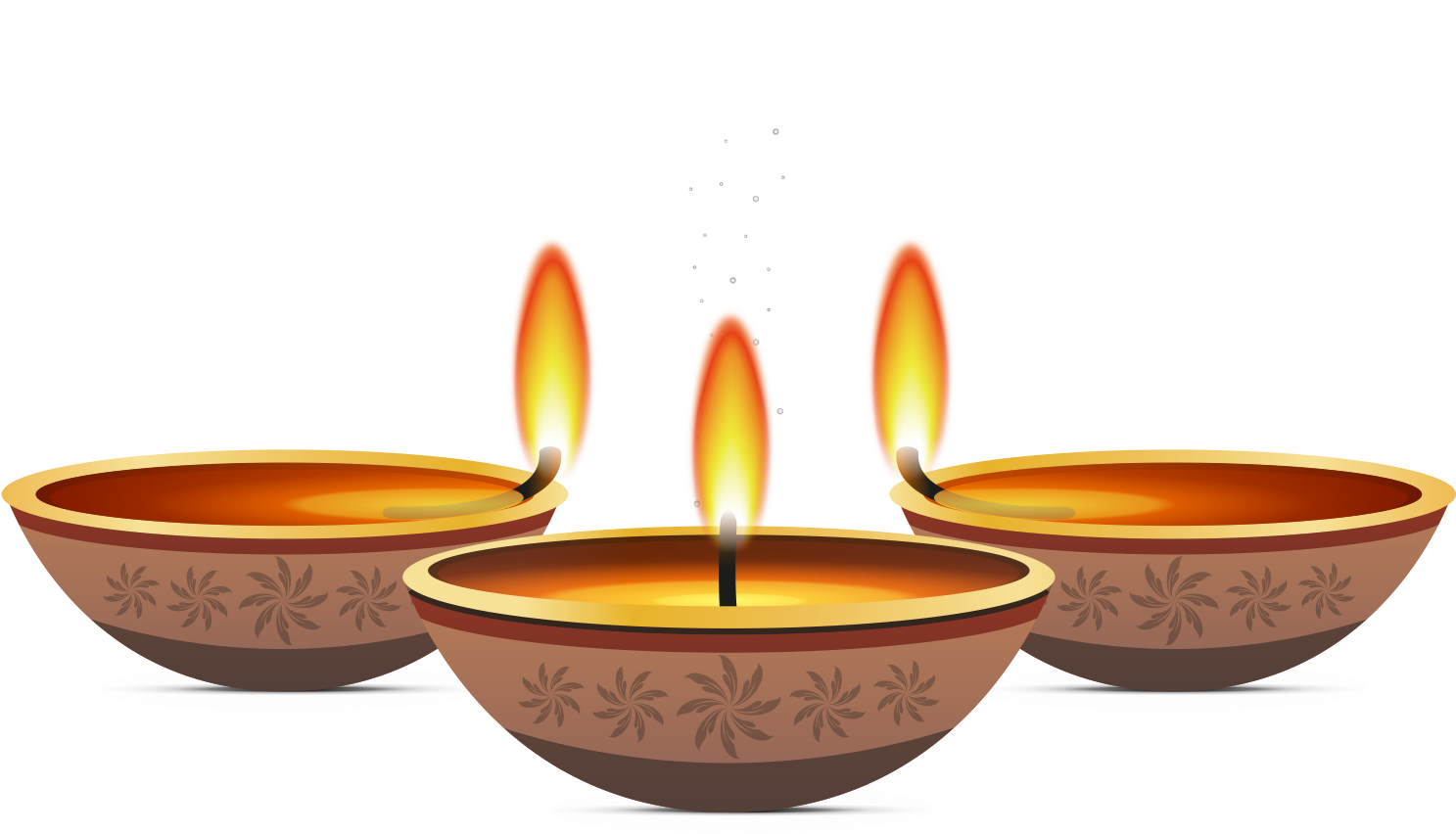 Diwali Oil Lamp - Diwali (1488x863), Png Download
