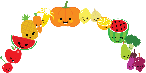 Rainbow Of Fruit And Vegetables - Fruits And Vegetables Tumblr Png (615x310), Png Download