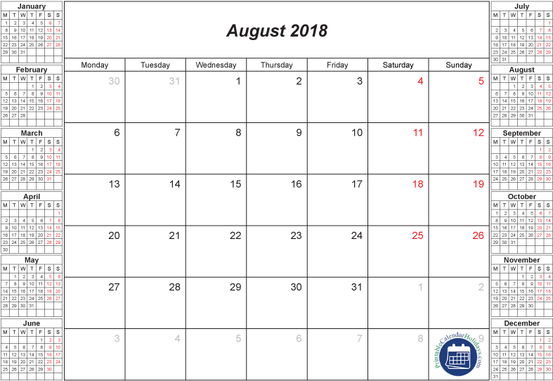 August 2018 Calendar With Holidays Uk, Canada, Usa - Thanksgiving In 2017 Calender (842x575), Png Download