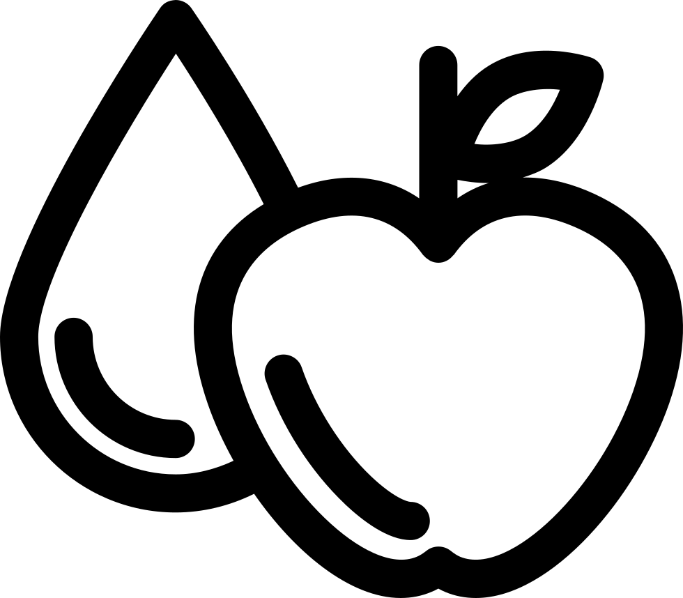 Water Droplet And Apple Outline Comments - Apple And Water Icon (980x858), Png Download
