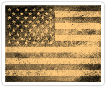 "old American Flag Grunge" Stickers By Nhan Ngo - Pitcher Baseball American Flag (375x360), Png Download