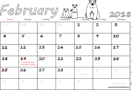 February 2018 Us Holidays - Number (437x300), Png Download