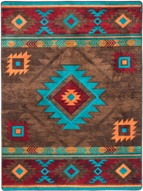 Whiskey River Turquoise Rug - Southwestern Rug (319x423), Png Download