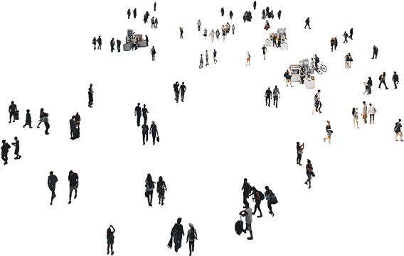Cut Out People Aerial (687x480), Png Download