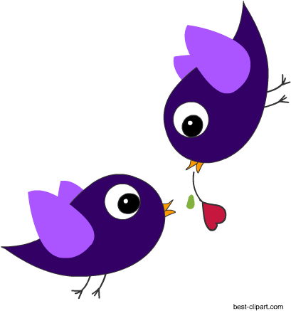 Cute Birds And A Heart, Free Valentine Clip Art - Clip Art (450x450), Png Download