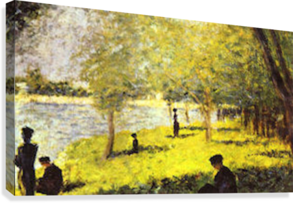 Group Of People By Seurat Canvas Print - Study With Figures. Study For 'la Grande Jatte' (428x297), Png Download